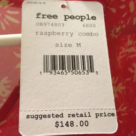 NWT Free People Raspberry Combo Size M Valentines Dress - Picture 3 of 5